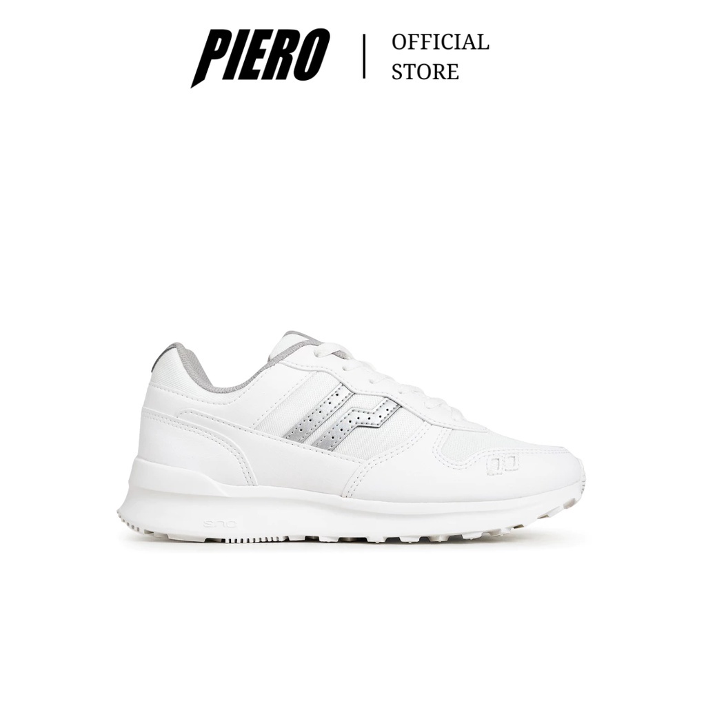 Piero Sepatu Sneakers Jogger Women White Silver White PIE210000065