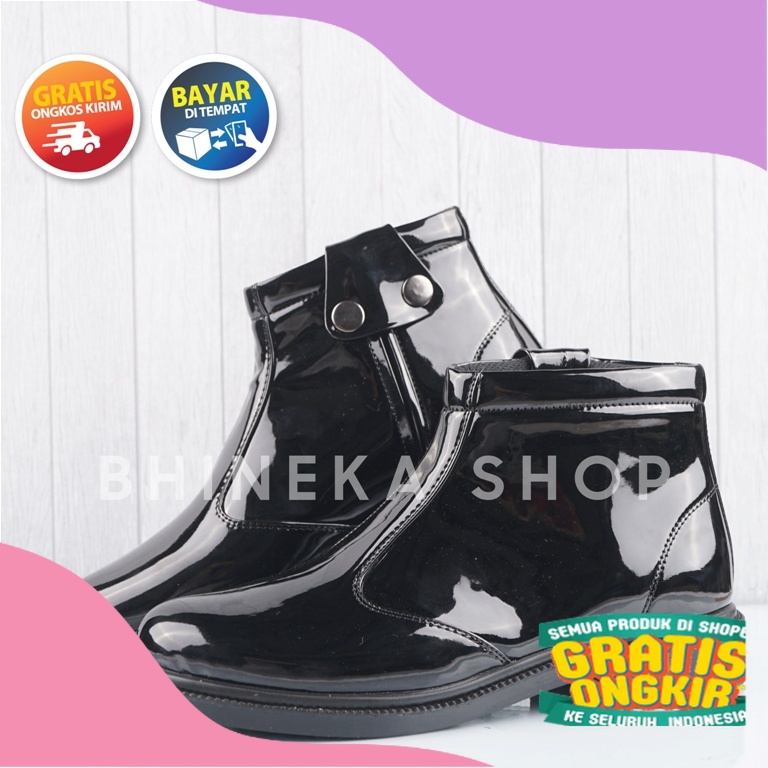 Sepatu PDH Kulit kilap Sepatu Dinas Anggota TNI POLRI SECURITY SATPAM SATPOL PP Sepatu Pdh Kulit Men