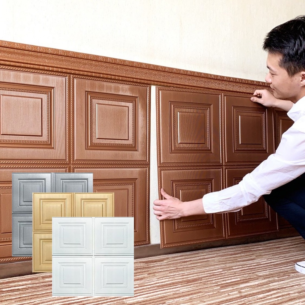 HL0535 Wallpaper 3D FOAM Wallpaper Dinding 3D Motif Foam Kotak