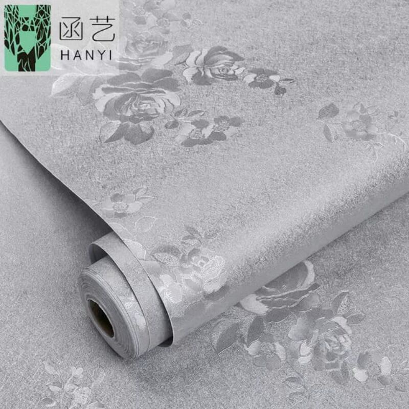 EMBOS SILVER Wallpaper Dinding Stiker Dekorasi Rumah Ruang Tamu Kamar COD 1 KG 2 Roll