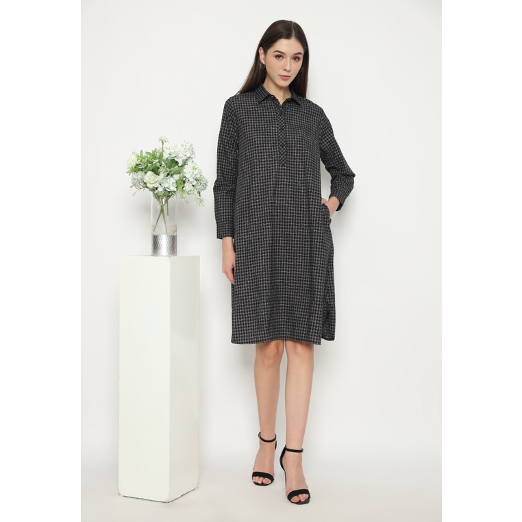 FALISHA -Puricia Dress  - METALIC BLACK