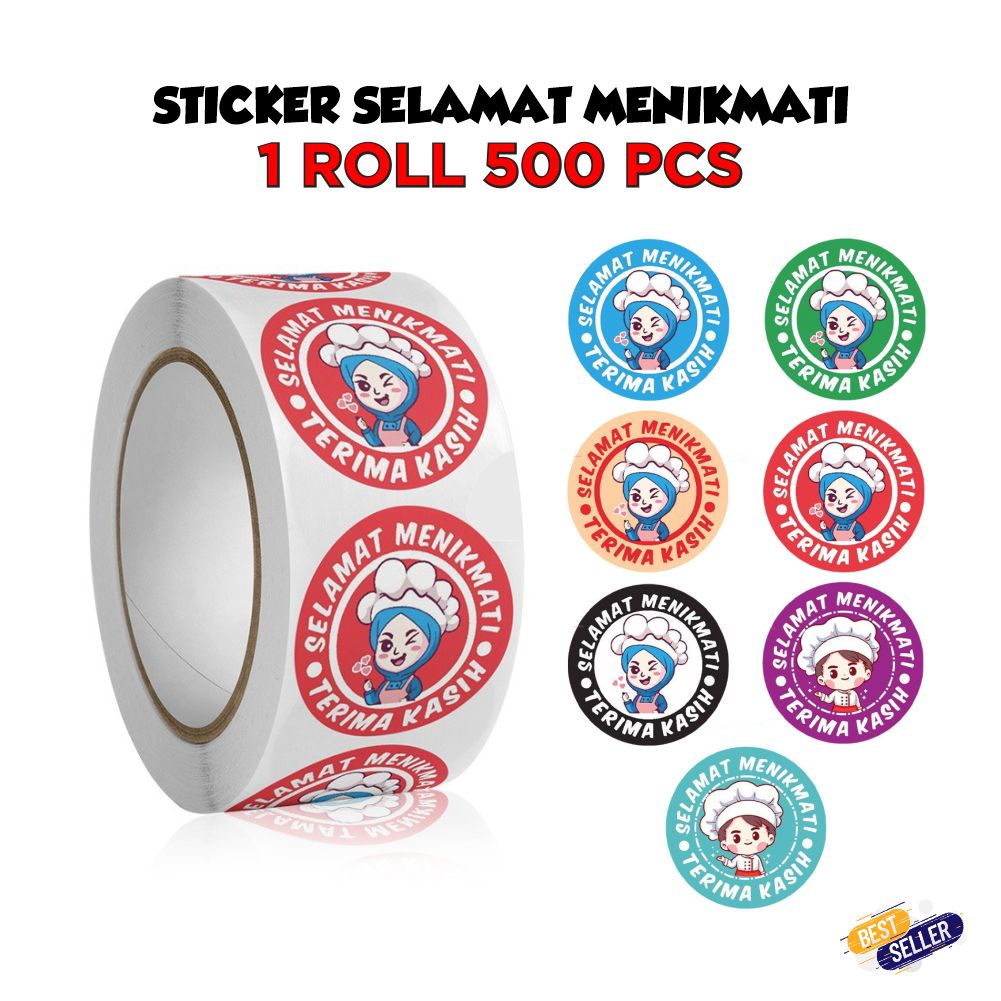 

Roll Sticker Selamat Menikmati - Stiker Makanan dan Jajanan Kwalitas Terbaik [ 1 Roll 500 Pcs ]