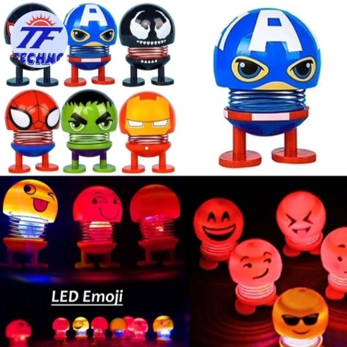PAJANGAN LEMARI KACA SPRING DOLL LED KARTUN KARAKTER