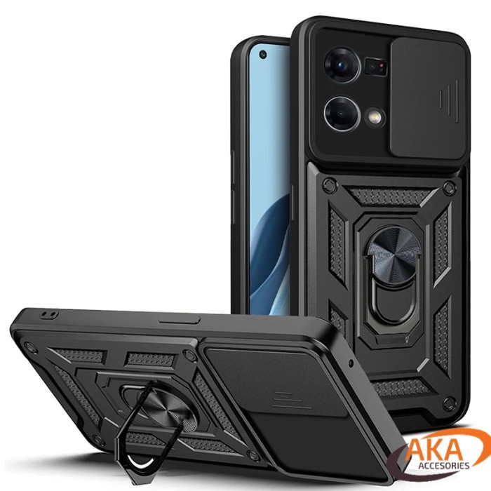 OPPO RENO 7 | 8 4G 5G | 7z | 8z Z CASE HYBRID ARMOR DEFENCE SLIDE CAMERA PROTECTOR SHOCKPROOF RING H