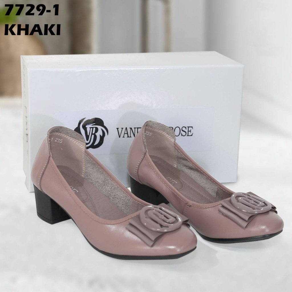TOP SELLER - (J )(COD)  Sepatu Heels Wanita Kulit Asli High Quality J7729-1 Sepatu Kerja Wanita Kuli