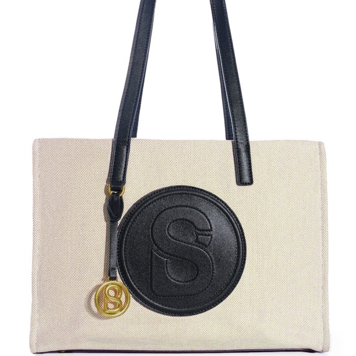 Tas Buttonscarves Aaliya Small Canvas Tote Bag - Black ORIGINAL

