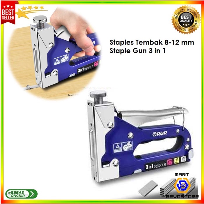 

Staples Tembak 8-12 mm Staple Gun 3 in 1 Steples Multi Purpose