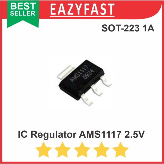 IC Regulator AMS1117 2.5V 2.5 V Volt 1A 1 A AMS 1117 SMD SOT-223