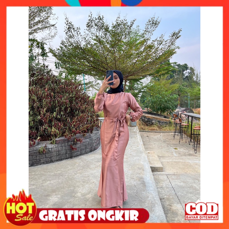 KAIN ADEM HALUS TEBAL / Amalia dress. dress kondangan bridesmaid firal . free belt tali terpisah. dr