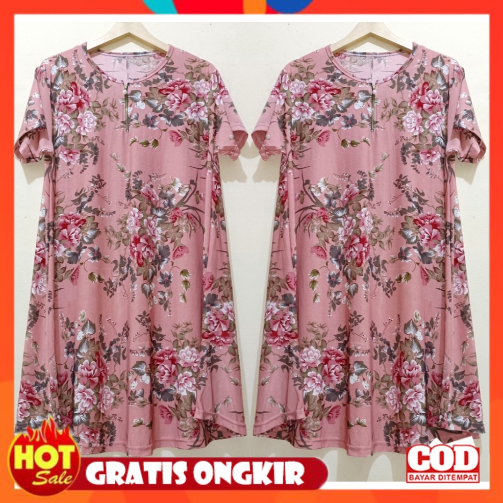 KAIN ADEM HALUS TEBAL / BISA COD DRESS MOTIF MELATI MAT JERSEY KOREA SUPER JUMBO