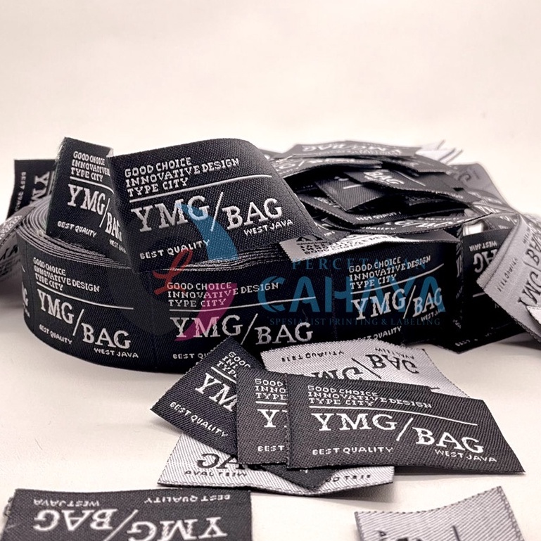 

2x4cm Label Woven Damask / Label Baju Rajut / Label Bordir / Label Baju / Label Celana / Label Murah Free Desain