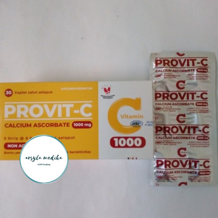 murah Provit C 1000mg Vitamin C non Acid 1 strip (6 kaplet) originale