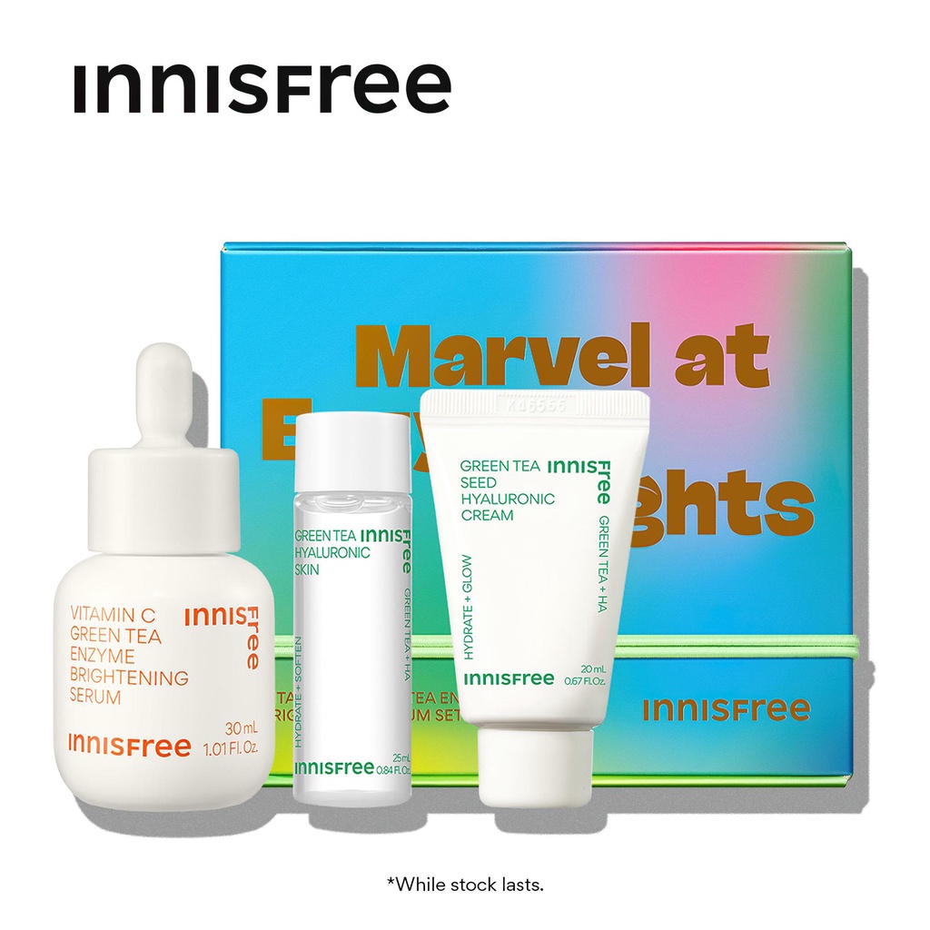 innisfree Marvel At Enzyme Lights Vitamin C Green Tea Enzyme Brightening Serum Set / Holiday Edition