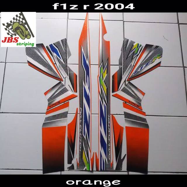 striping f1z r stiker yamaha f1zr fizr fiz r thn 2004 hitam orange lis body fiz r fis r