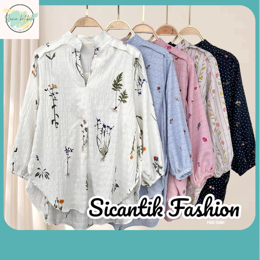 BLOUSE WANITA TERBARU / Kemeja Blouse wanita Lady Crush / Kemeja Style Korea / Blouse Motif Kringkel