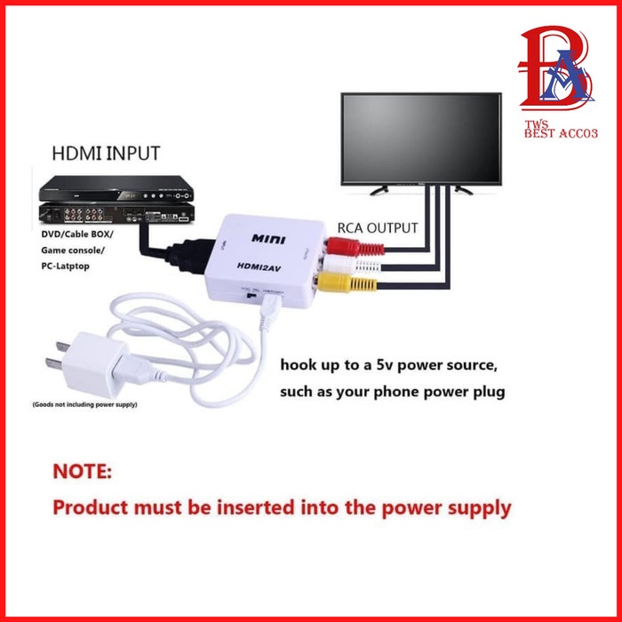 Mini Box HDMI2AV / HDMI TO AV RCA Converter Adaptor / Mini HDMI2AV