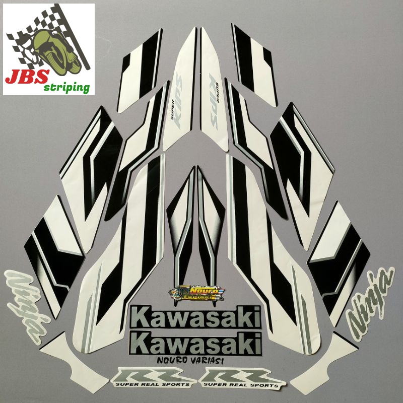 Striping ninja rr stiker kawasaki ninja rr 2015 se hitam putih