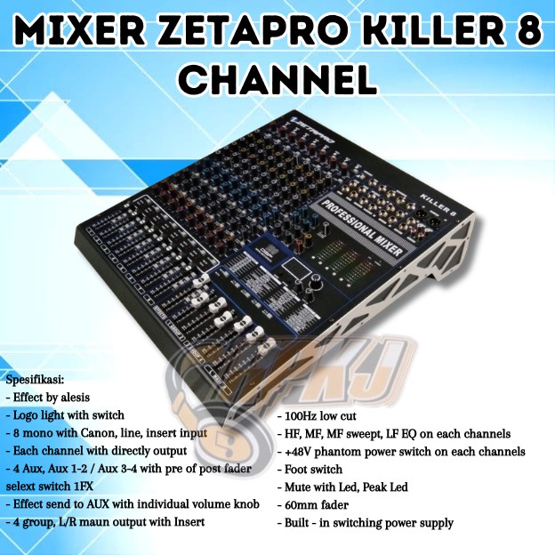 MIXER ZETAPRO KILLER 8 mixer audio zetapro KILLER 8
