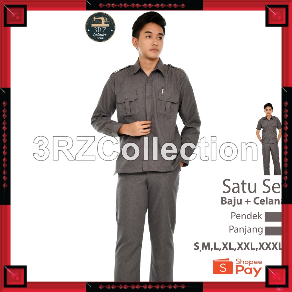 12.12 SERAGAM SALE / Seragam Dinas Pria Baju Dinas Abu Abu Baju Seragam Abu Tua Kerja Kantor Pria Se