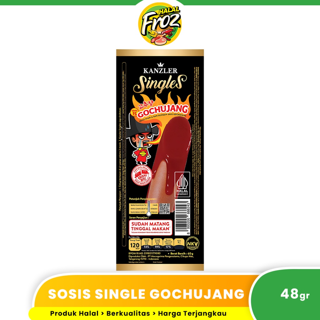 

Kanzler Sosis Singles Gochujang Siap Makan Kemasan 48gr HFPRS