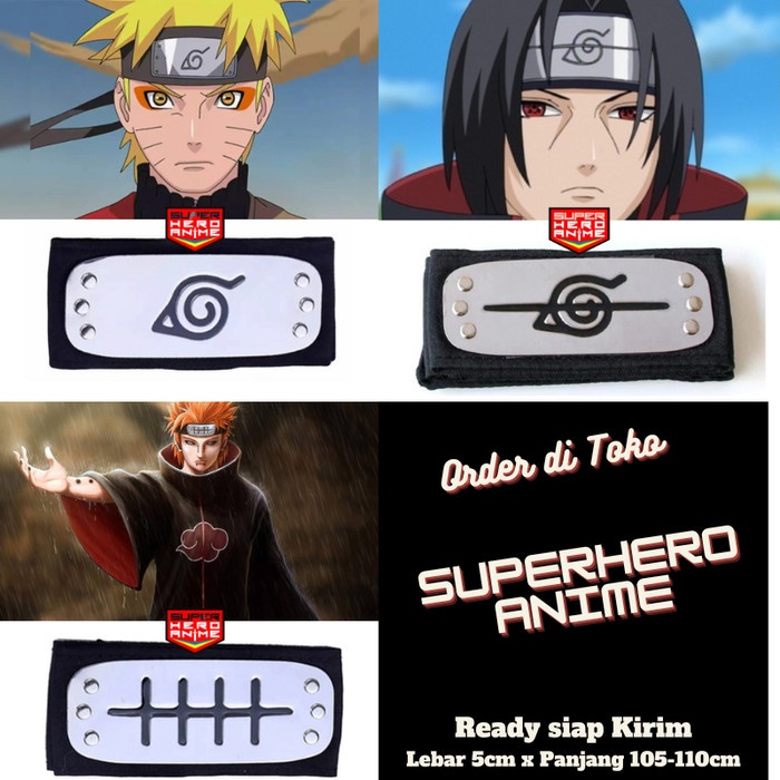 Headband Naruto Akatsuki Pain Konoha Itachi Ikat Kepala Cosplay Anime Dewasa Anak
