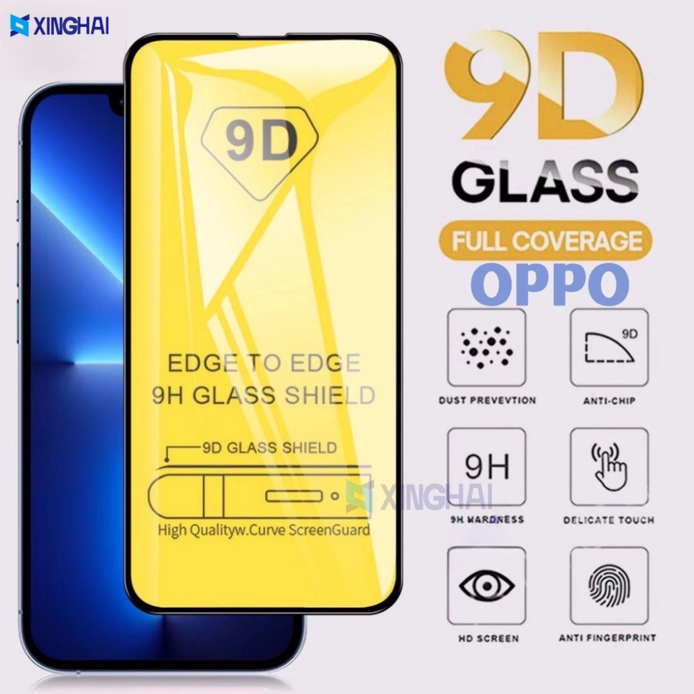 9H Full Cover Tempered Glass for for Oppo A18 A38 A17 A17K A16 A16s A54 A5S A12 A15 A15s A78 A58 A16K A57 A95 A94 A16E A55 A96 A76 A77s Reno 5 5F A74 A53 A92 A52 A31 A5 A7 A3S A12E F9 F11 A1K Screen Protector Xinhai