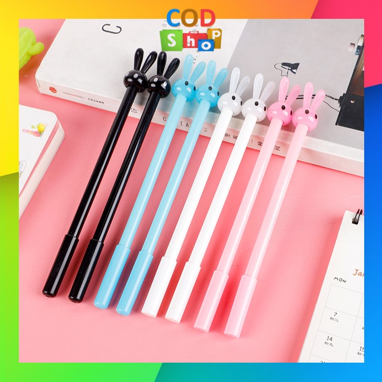 COD - S6073 Pena Bentuk Karakter Kepala Kelinci / Bolpen Karakter Bunny Lucu Unik / Pulpen Karakter Gel Imut / Pulpen Gel Pena