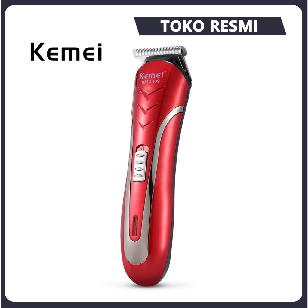 Produk Terlaris KEMEI alat cukur rambut elektrik KM-1409/hair clipper Cordless Professional pemotong rambut Harga Termurah