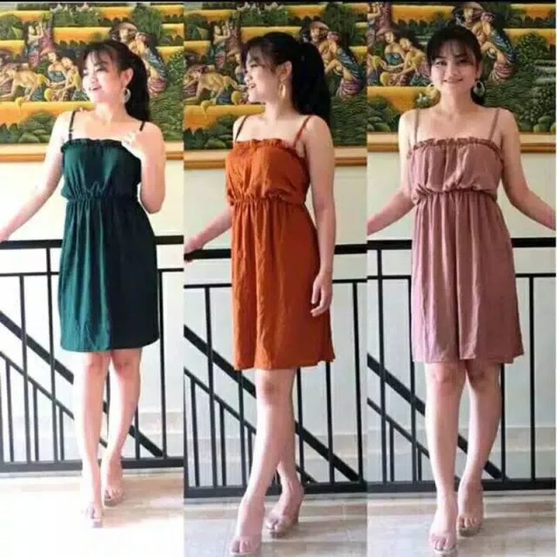 KS01 - DASTER BALI GESPER POLOS TERBARU 2023 KEKINIAN / DRESS WANITA TALI PENDEK MURAH / BAJU TIDUR 