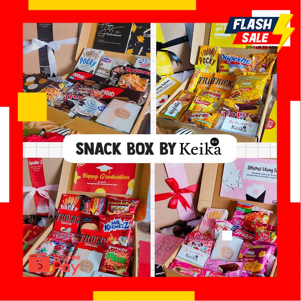 

12.12 SALE |Snack Box 2 | Hampers Gift Ultah Kado Cewek Cowok Warna Hitam Pink Merah Snackbox Parcel Ulang Tahun