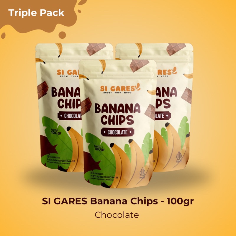 

SI GARES - Keripik Pisang 100gr- Coklat (Triple Pack)