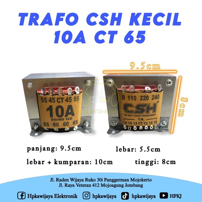 TRAVO TRAFO TRANSFORMER CSH 10A CT 65 KECIL 10 AMPERE 10AH 65V 65 VOLT