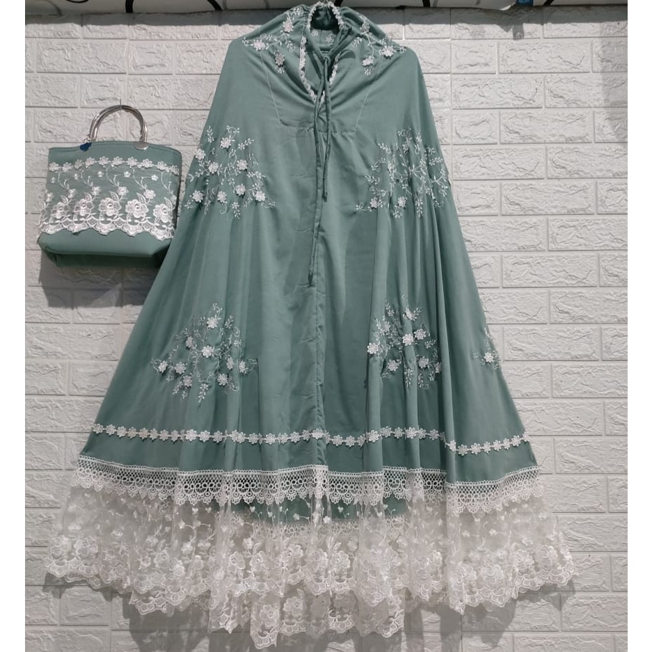 Mukena Dewasa Terbaru 2024 Mukena MEWAH MURAH JUMBO Bordir Cantik Bahan SUTRA superslik// MUKENA / M