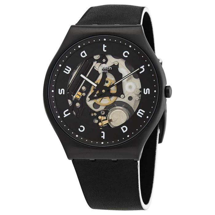 limited edition SWATCH SS07B101 WHITE SIDE Jam Tangan Pria Analog Kulit Original Swiss