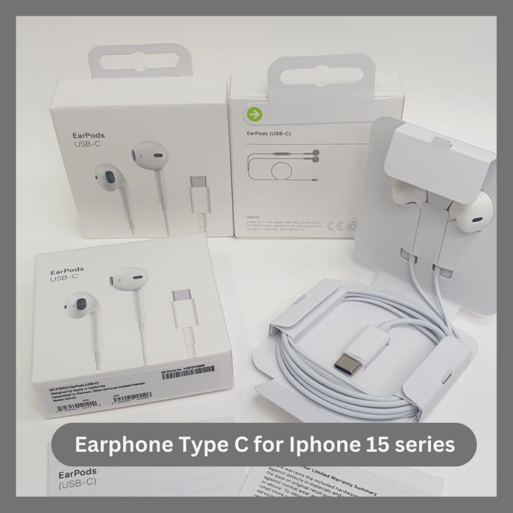 Headset OEM Support IOS Android Earpods Earphone Handsfree USB Lightning dan Type C Untuk Iphone 7 8 SE 7 Plus 8 Plus X XR Xs Max 11 12 13 14 15 Mini Plus Pro Max Stereo Gaming Kualitas Bass Vokal Bagus