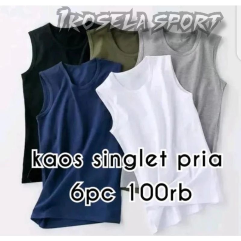 paket super hemat 6 pcs singlet pria - kaos dalam cowok | singlet cowok distro | kaos singlet cowok 