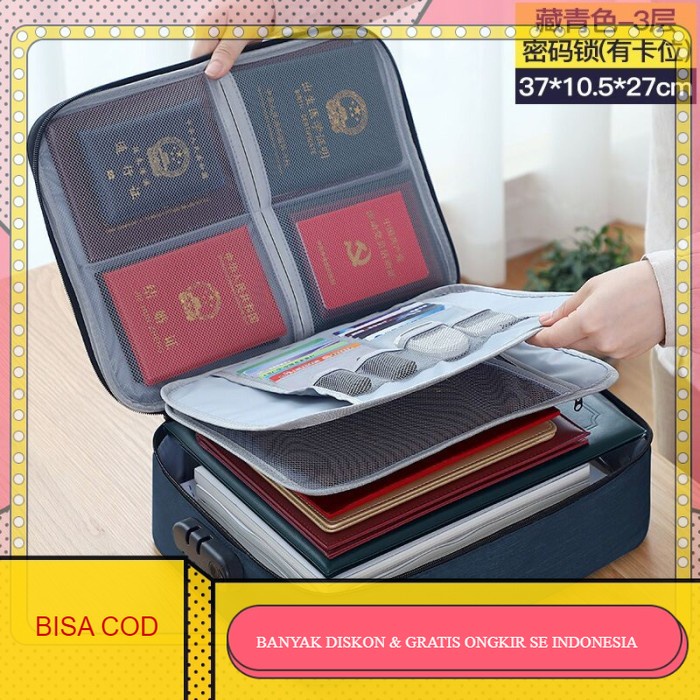 

Tas Dokumen Travel Bag document Storage Box dengan 3 Digit Password - NewNavy