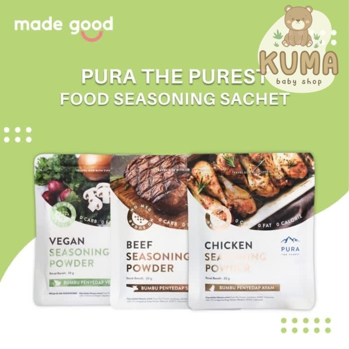 

Pura Seasoning Sachet Beef Chicken Vegan Food Anchovy White Bait 20gr