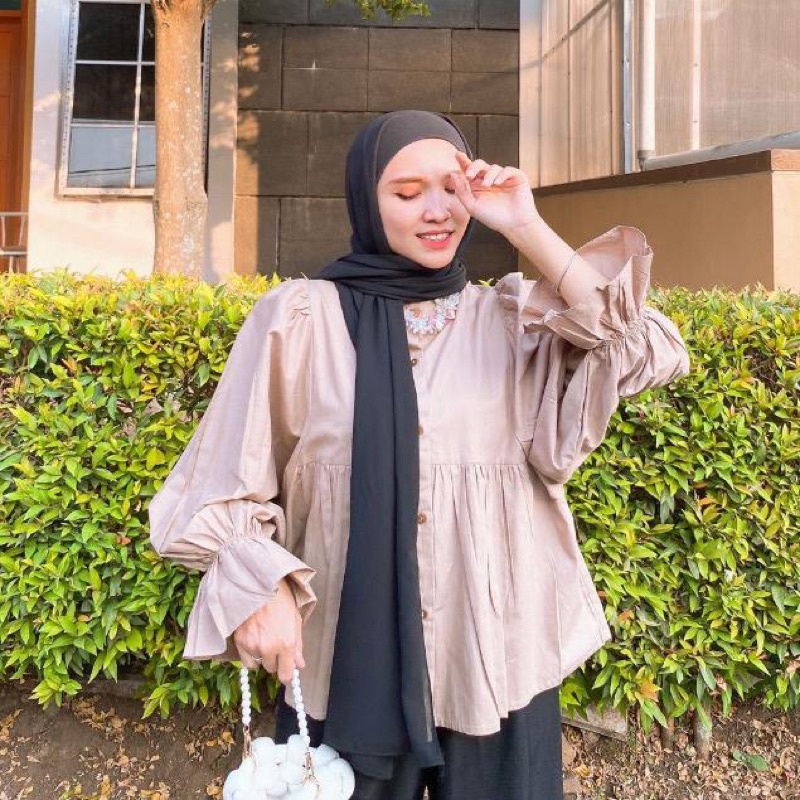 CASHA - ZFS OOTD WANITA RENI / SIENA BLOUSE / OOTD Wanita Hangout Kekinian / Blouse Oversize Lengan 