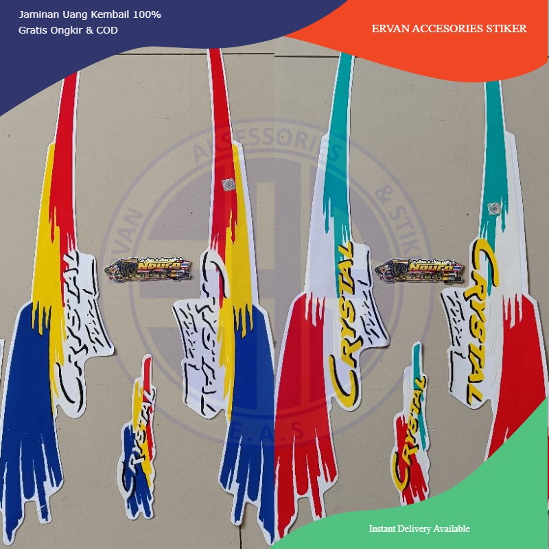 Striping Suzuki crystal tune 1994 stiker motor berkualitas