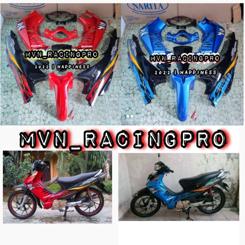 BISA COD Cover dek bodi body halus full set fullset hitam merah SUZUKI SHOGUN R 125 SP LAMA bahan te