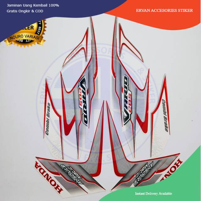 striping honda vario cbs 110 karbu 2010 putih standar stiker motor kualitas