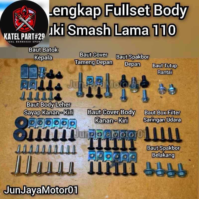 Baut Lengkap Full Set Body Bodi Suzuki Smash Lama 110
