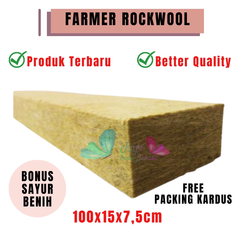 FARMER ROCKWOOL 1 Slab Media Tanam Hidroponik Hydroponic