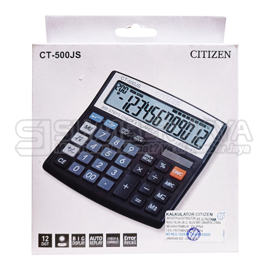 

Calculator Kalkulator CITIZEN CT-500JS Dekstop Calculator Original