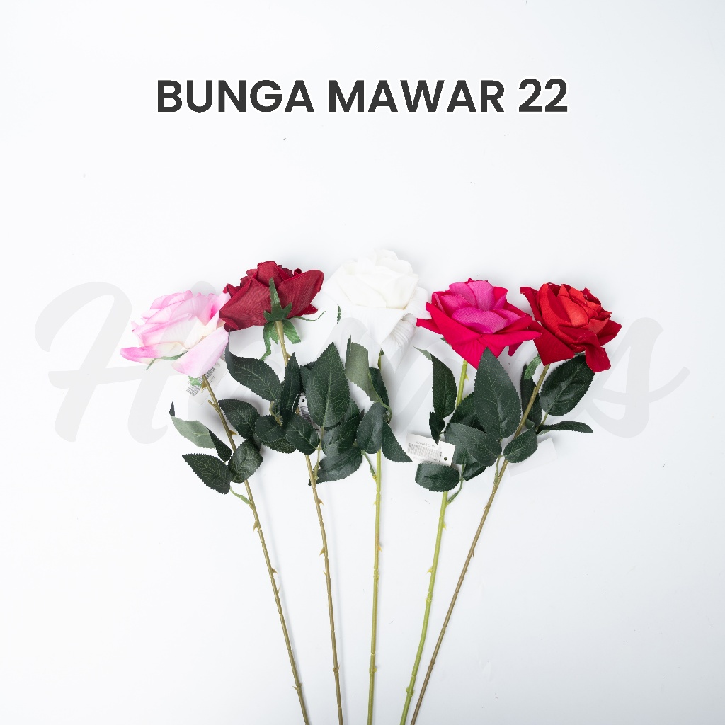 (HASANS FLORIST)Bunga Mawar Latex Premium / Bunga Mawar Artificial / Bunga Mawar Palsu Plastik / Bun