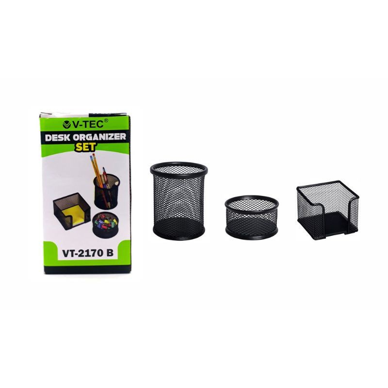 DESK ORGANIZER SET V-TEC VT 2170 B, 3 IN 1 / Tempat Alat Tulis 3 in 1