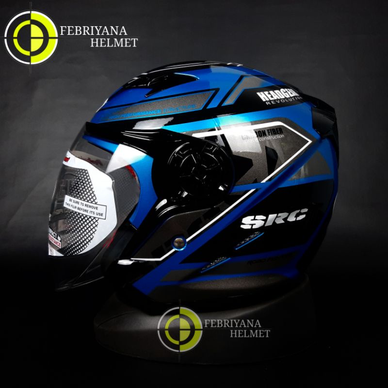 HELM NHK GLADIATOR TOURING BLUE HALFFACE DOUBLE VISOR