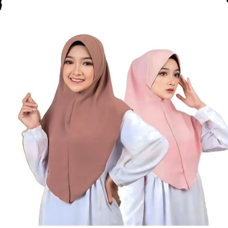 Hijab Khimar Pinguin Pet antem Crinkle airflow Jilbab instan bergo pet antem Kerudung crinkle Premiu