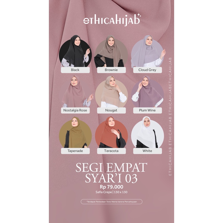 Ethica Hijab |  Segi Empat Syar'i 03 Syari Wanita Muslim Hijab